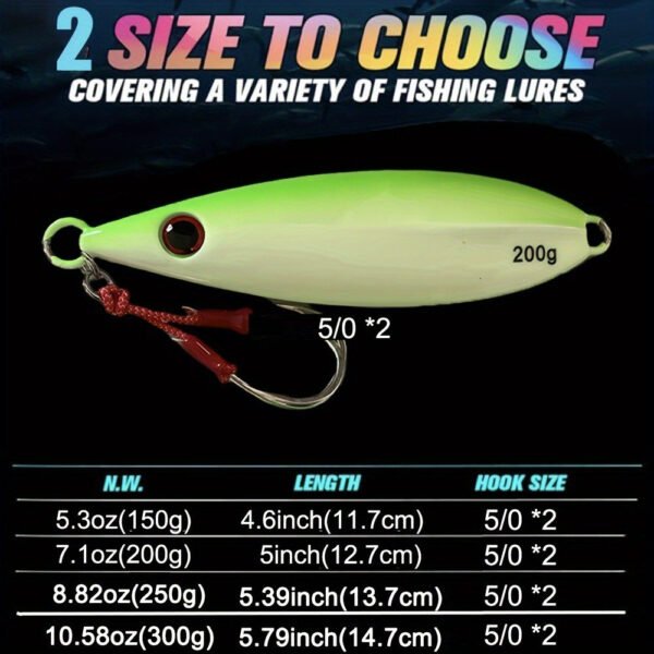 5/0 Assist Hook Slow Pitch Metal Jig for Deep Sea Fishing
