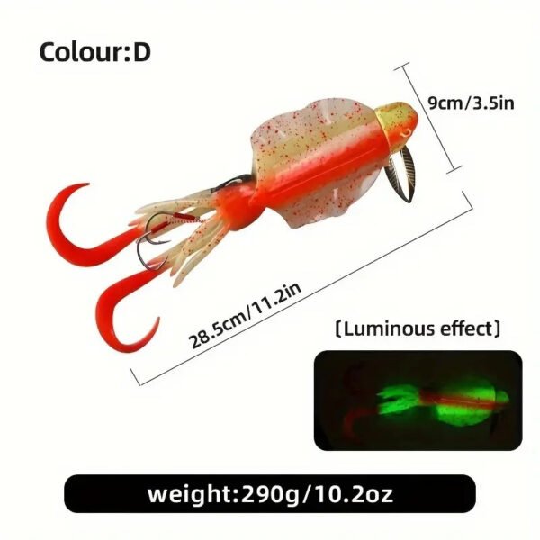 主图-5 285g UV Glow Squid Jig Lure | Heavy Saltwater Octopus