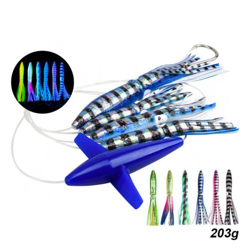 主图-1 225mm Trolling Squid Rig Set with Bird Teaser