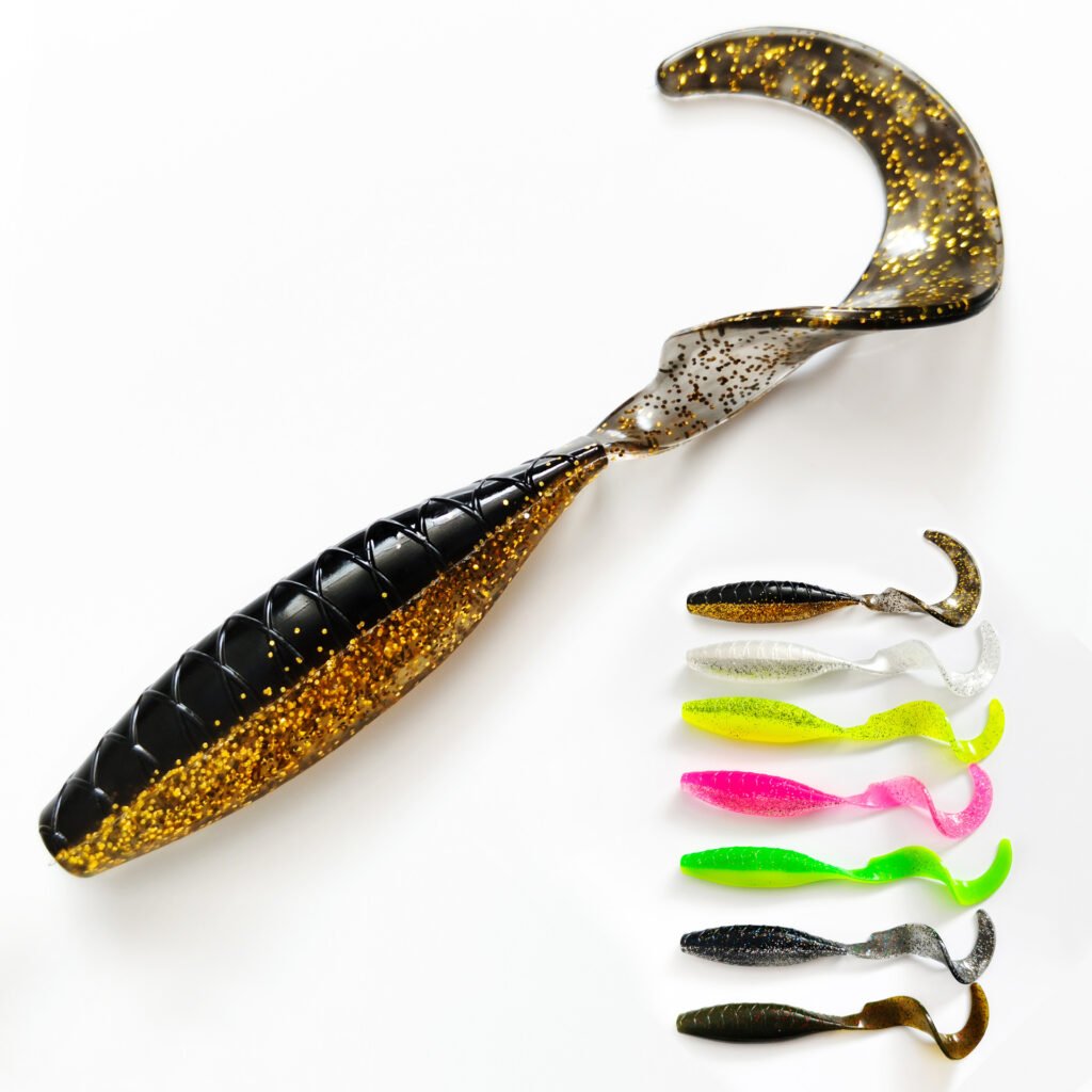 160mm 23g Curl Tail Soft Bait | Slow Sinking Two-Color Swimbait for Saltwater Boat Fishing