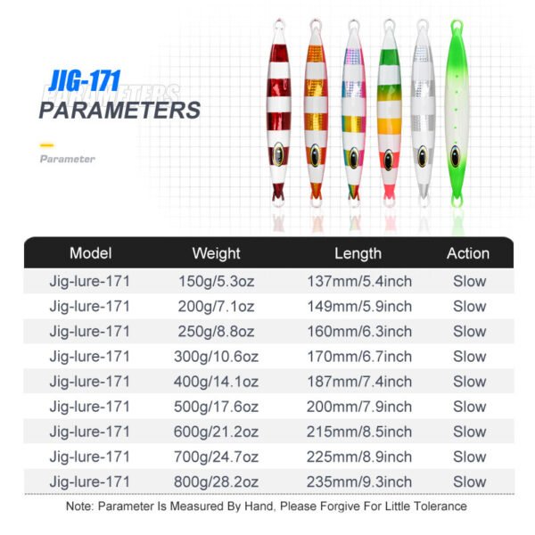 主图-2 150g–800g Glow Slow Pitch Metal Jig
