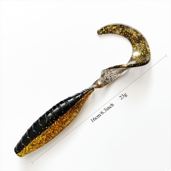 主图-3 160mm 23g Curl Tail Soft Bait | Slow Sinking Two-Color Swimbait for Saltwater Boat Fishing