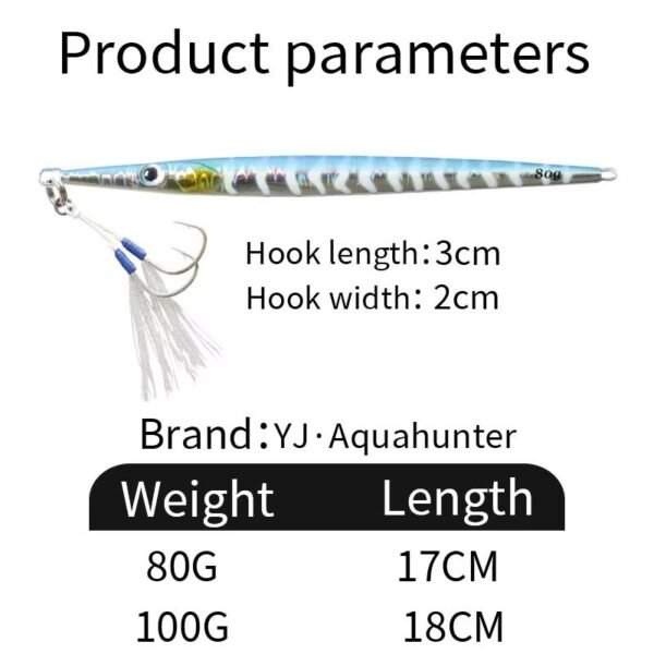 主图-4 80g/100g Glow Metal Jig Lure | Long Casting Saltwater Jig for Mackerel, Tuna & Offshore Fishing