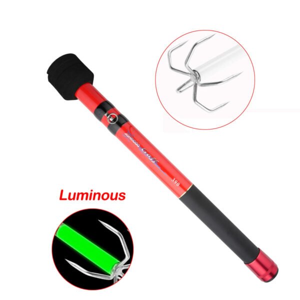 3.9m Telescopic Squid Fishing Hook Pole | Retractable Octopus Gaff Tool for Saltwater Boat Fishing