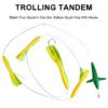 225mm Trolling Squid Rig Set with Bird Teaser