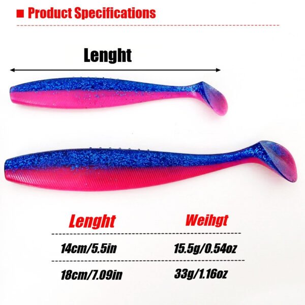 T-Tail Soft Swimbait 140mm/180mm | Realistic Fish Pattern Soft Lure for Saltwater Boat Fishing