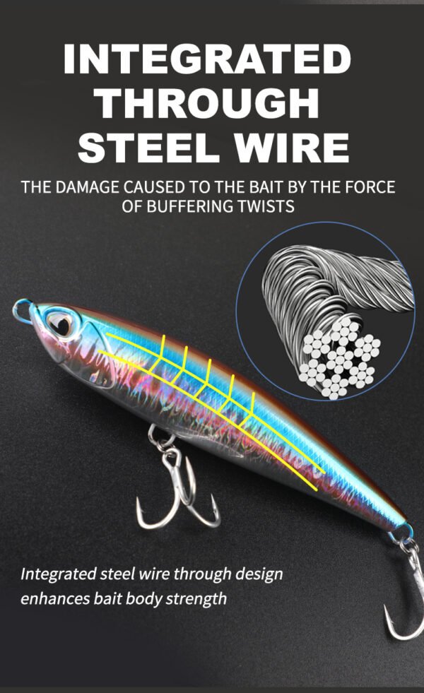 16cm 70g Sinking Pencil Lure | Saltwater Stickbait for Tuna, GT & Offshore Big Game Fishing