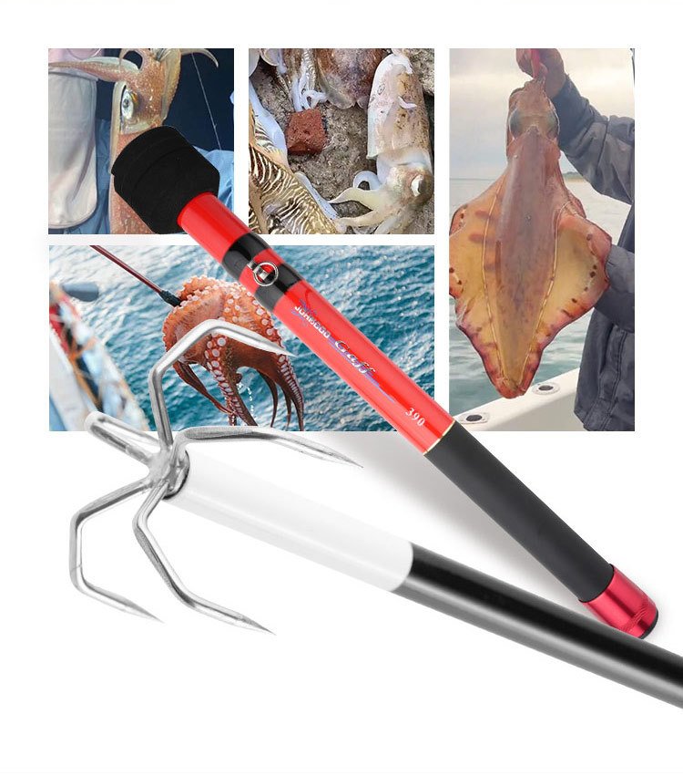 3.9m Telescopic Squid Fishing Hook Pole | Retractable Octopus Gaff Tool for Saltwater Boat Fishing
